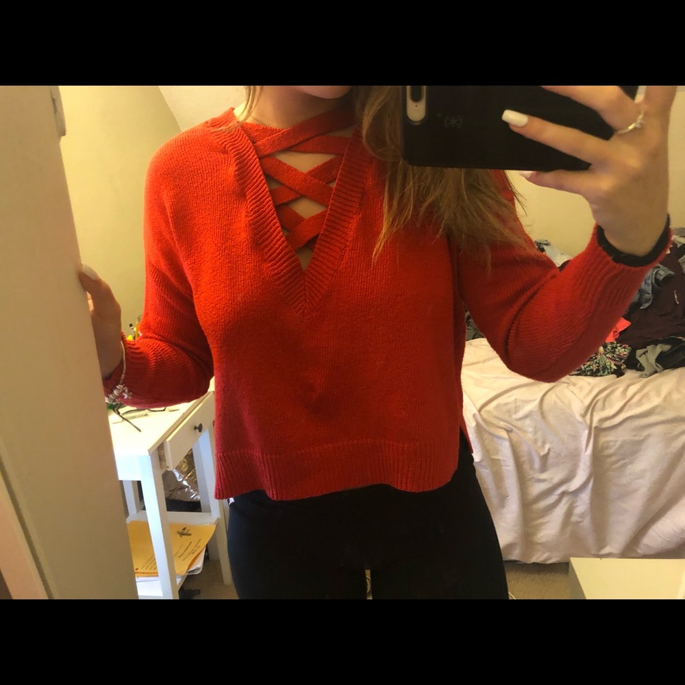 Long sleeve red shirt